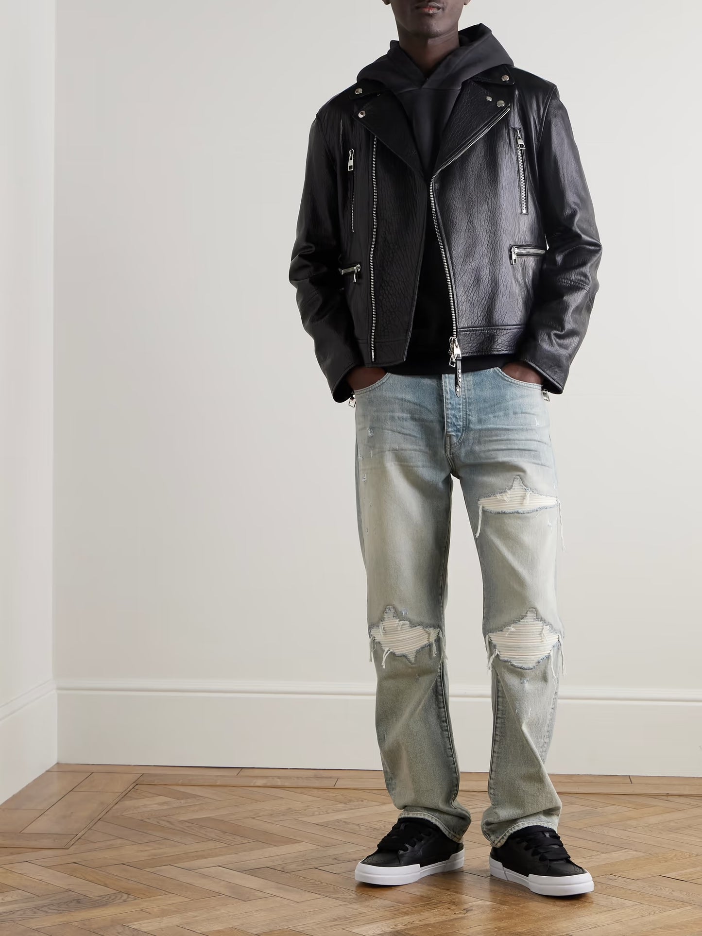 AMIRI MX1 Skinny-Fit Panelled Distressed Jeans