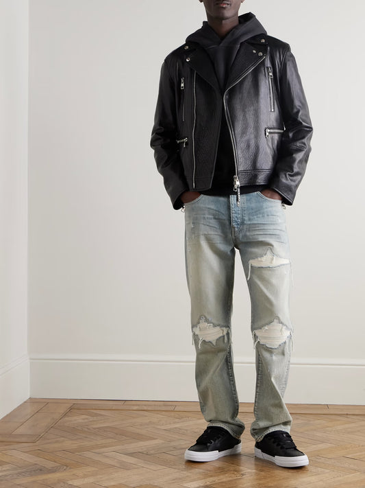 AMIRI MX1 Skinny-Fit Panelled Distressed Jeans