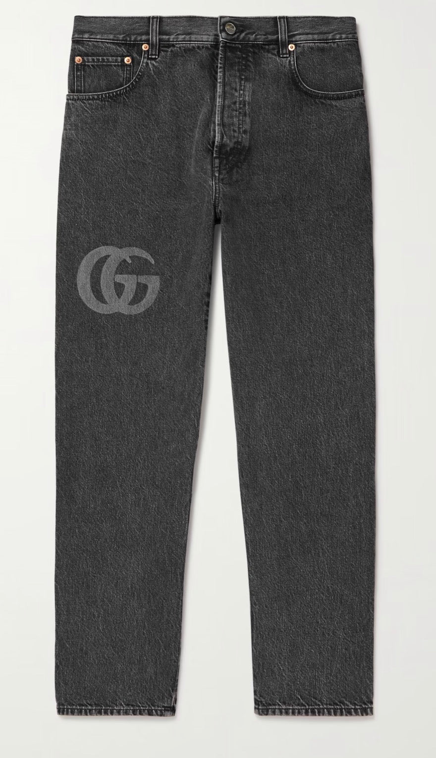Gucci Tapered Logo Print Jeans