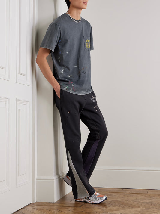 Gallery Dept. - Logo Print Paint Splattered Cotton Jersey T-shirt