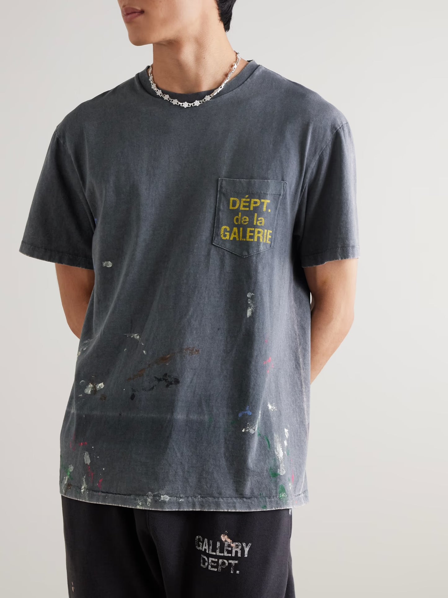 Gallery Dept. - Logo Print Paint Splattered Cotton Jersey T-shirt