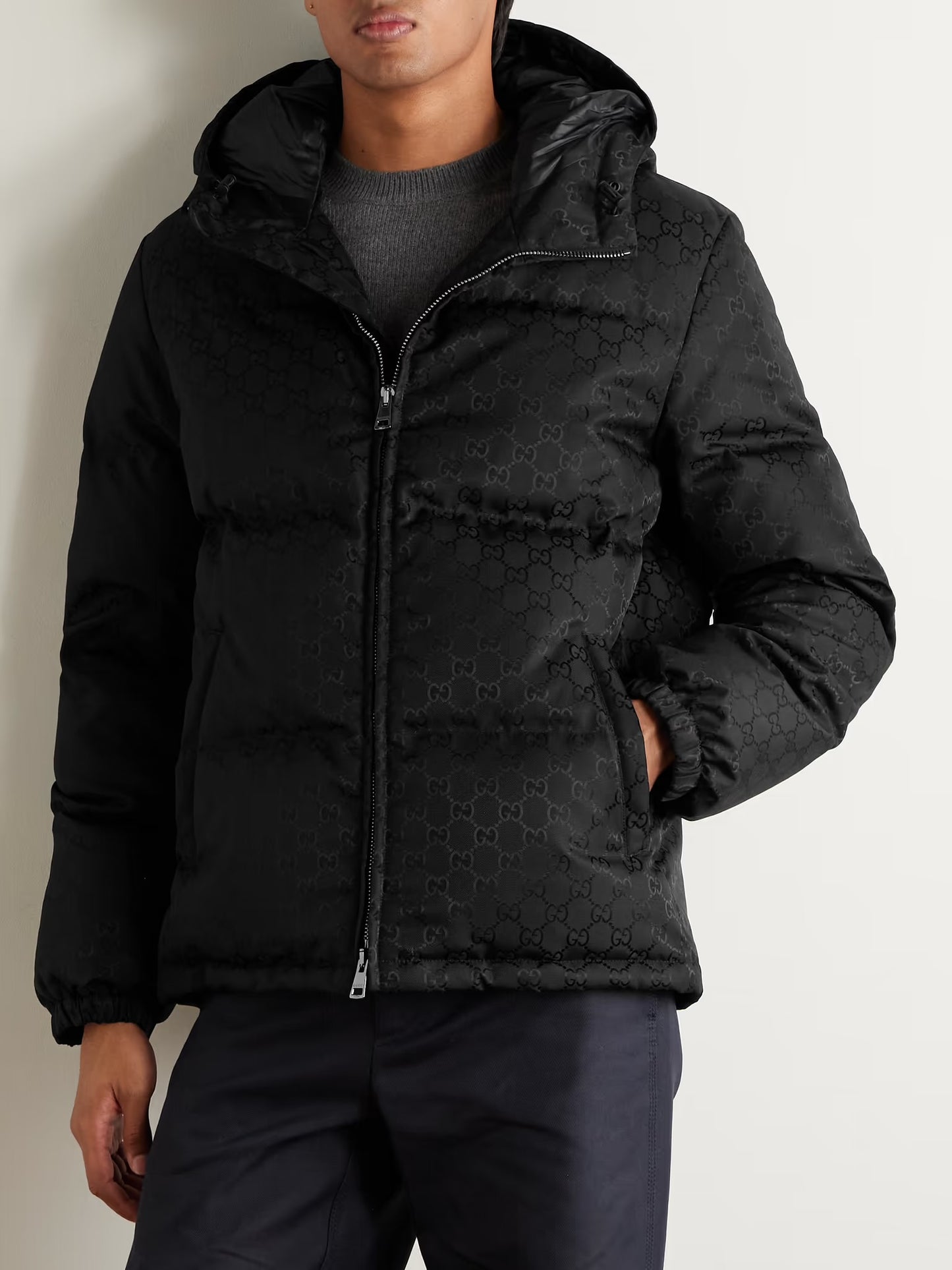 GUCCI
Quilted Logo-Jacquard Nylon Hooded Down Jacket